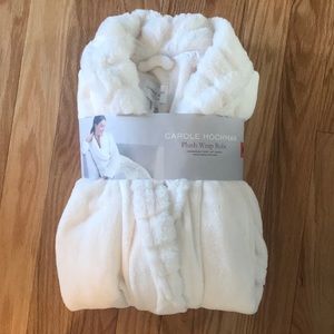 Plush bath robe ivory medium